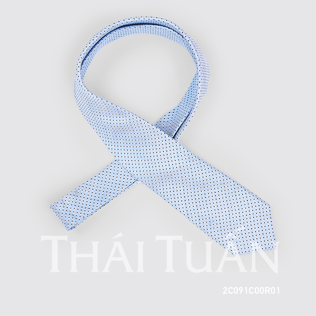 Cravat THÁI TUẤN Họa Tiết Chấm Bi Màu Xanh 