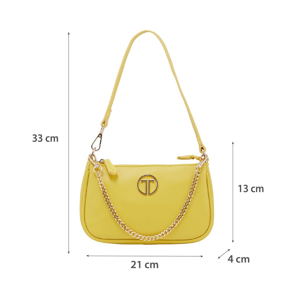  Túi Xách Tay Nữ THÁI TUẤN Đeo Vai Trơn Khóa Kéo Màu Vàng 