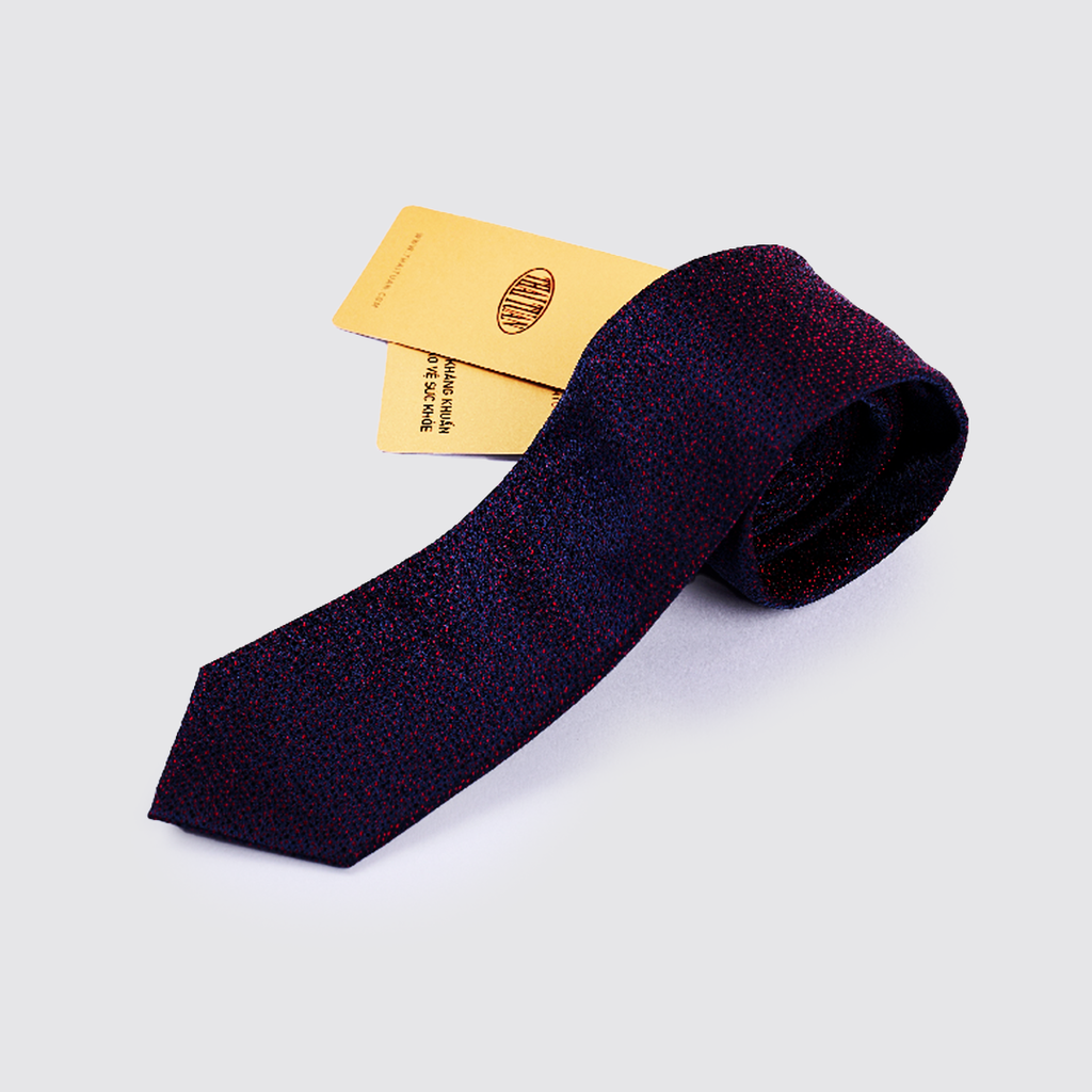  Cravat THÁI TUẤN Họa Tiết Chấm Bi Màu Tím 