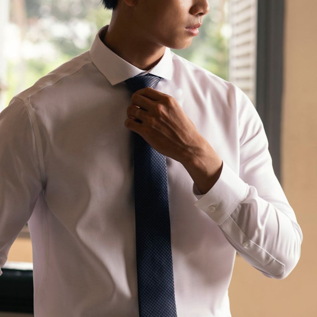  Áo Sơ Mi Nam GENTITI Trơn Tay Dài Màu Trắng - Kiểu Dáng Slim Fit 