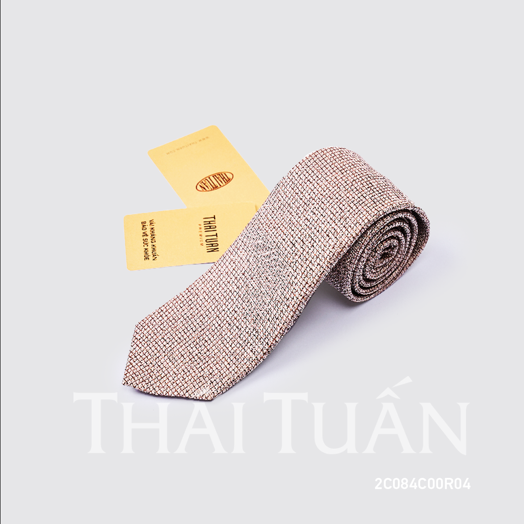  Cravat THÁI TUẤN Họa Tiết Kẻ Ô Nhỏ Màu Kem 