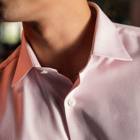  Áo Sơ Mi Nam GENTITI Trơn Tay Dài Màu Hồng Nhạt - Kiểu Dáng Slim Fit 