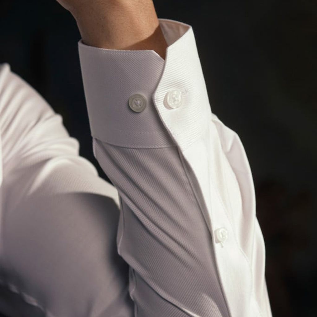  Áo Sơ Mi Nam GENTITI Trơn Tay Dài Màu Trắng - Kiểu Dáng Slim Fit 