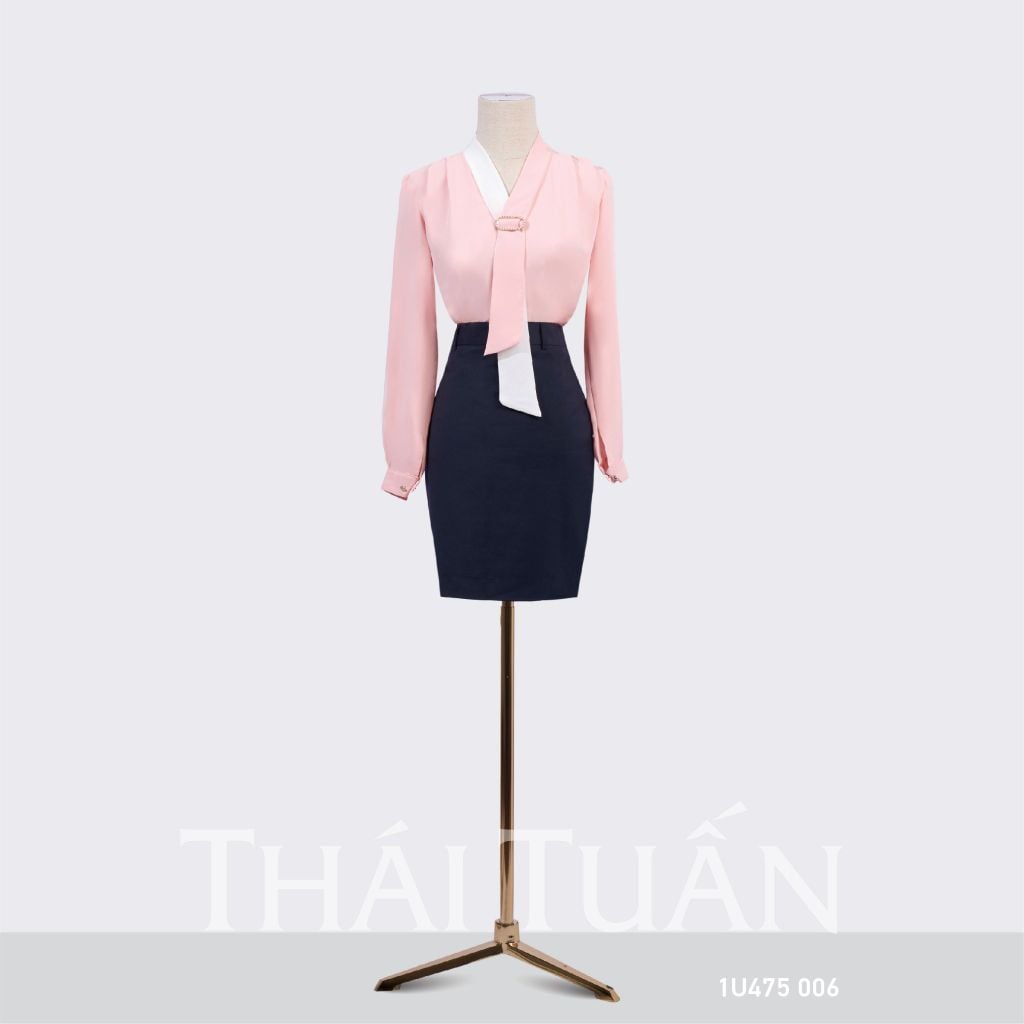  Áo Sơ Mi Nữ THÁI TUẤN Cổ Cách Tân Màu Hồng 