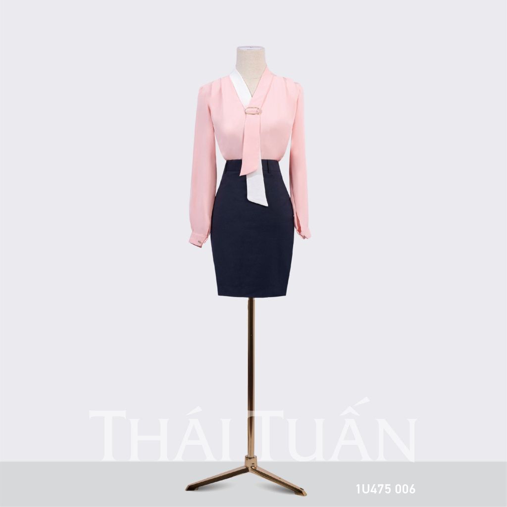  Áo Sơ Mi Nữ THÁI TUẤN Cổ Cách Tân Màu Hồng 