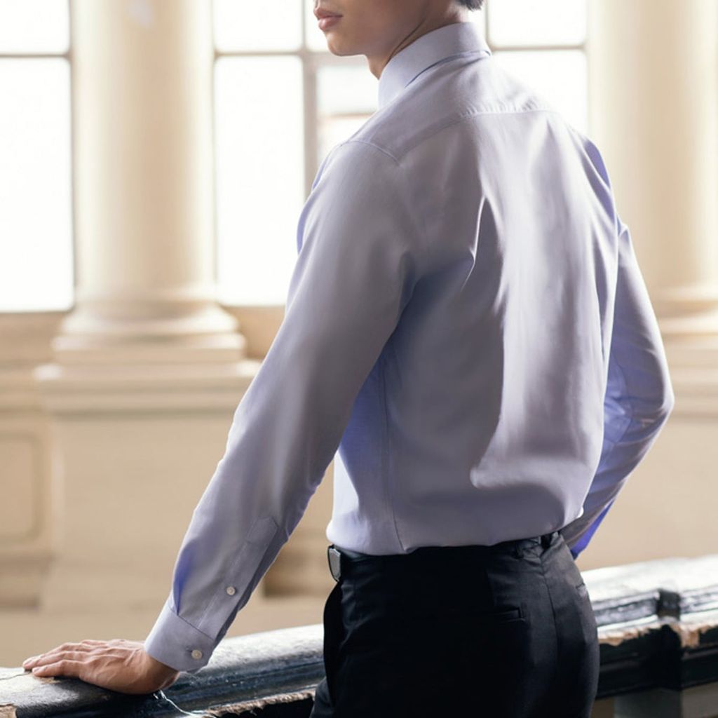  Áo Sơ Mi Nam GENTITI Trơn Tay Dài Màu Xanh - Kiểu Dáng Slim Fit 