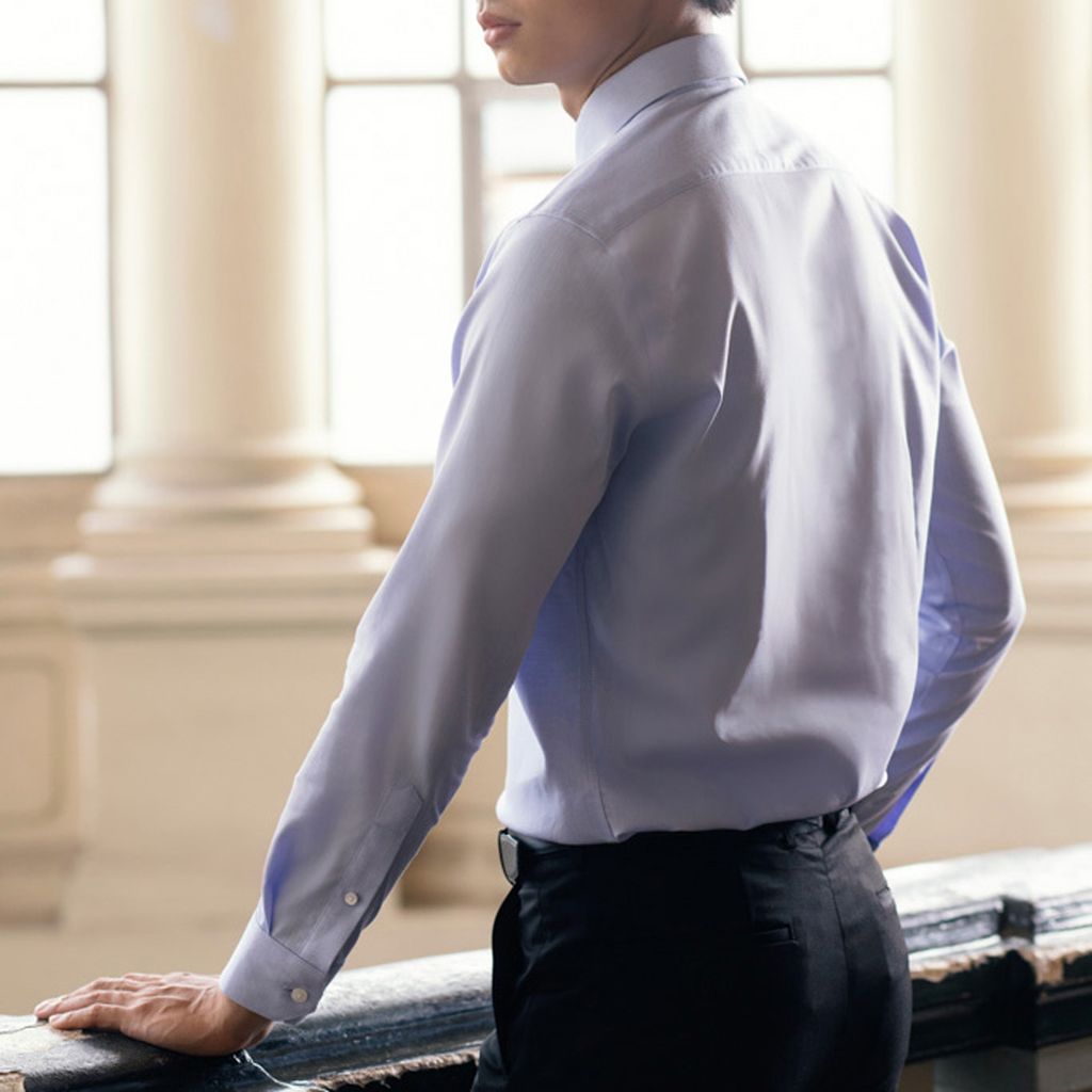  Áo Sơ Mi Nam GENTITI Trơn Tay Dài Màu Xanh - Kiểu Dáng Slim Fit 