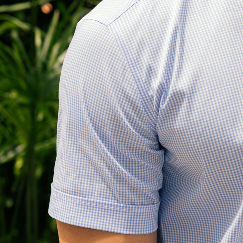  Áo Sơ Mi Nam GENTITI Tay Ngắn Họa Tiết Caro Màu Xanh - Kiểu dáng: Regular 