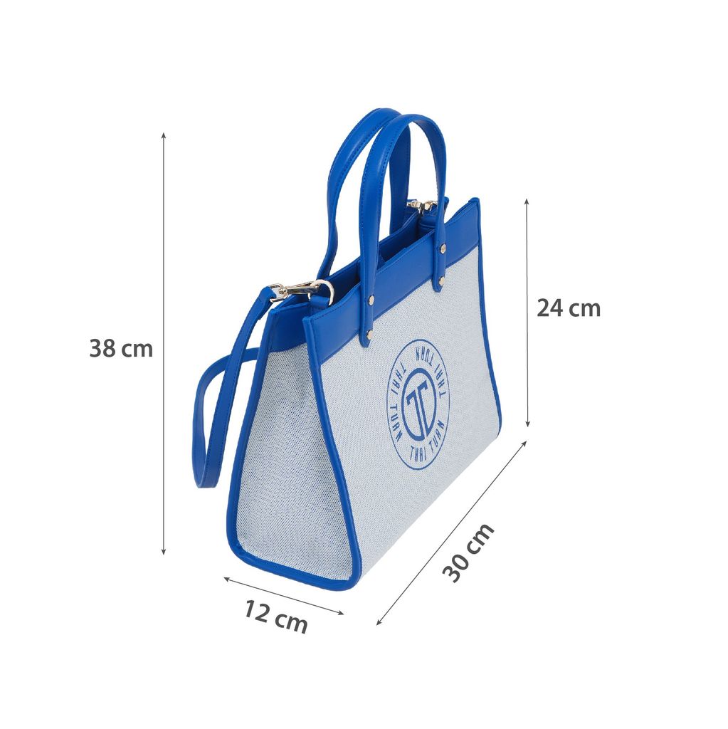  Túi Xách Tay Nữ THÁI TUẤN Thời Trang Khóa Kéo Màu Xanh 