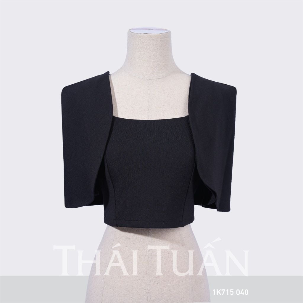  Áo Kiểu Nữ THÁI TUẤN Cổ Cách Tân Màu Đen 