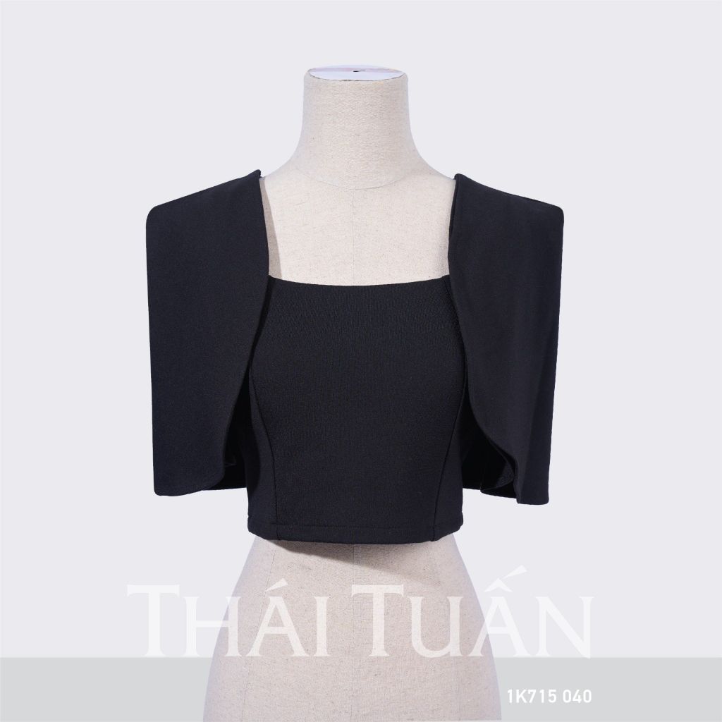  Áo Kiểu Nữ THÁI TUẤN Cổ Cách Tân Màu Đen 