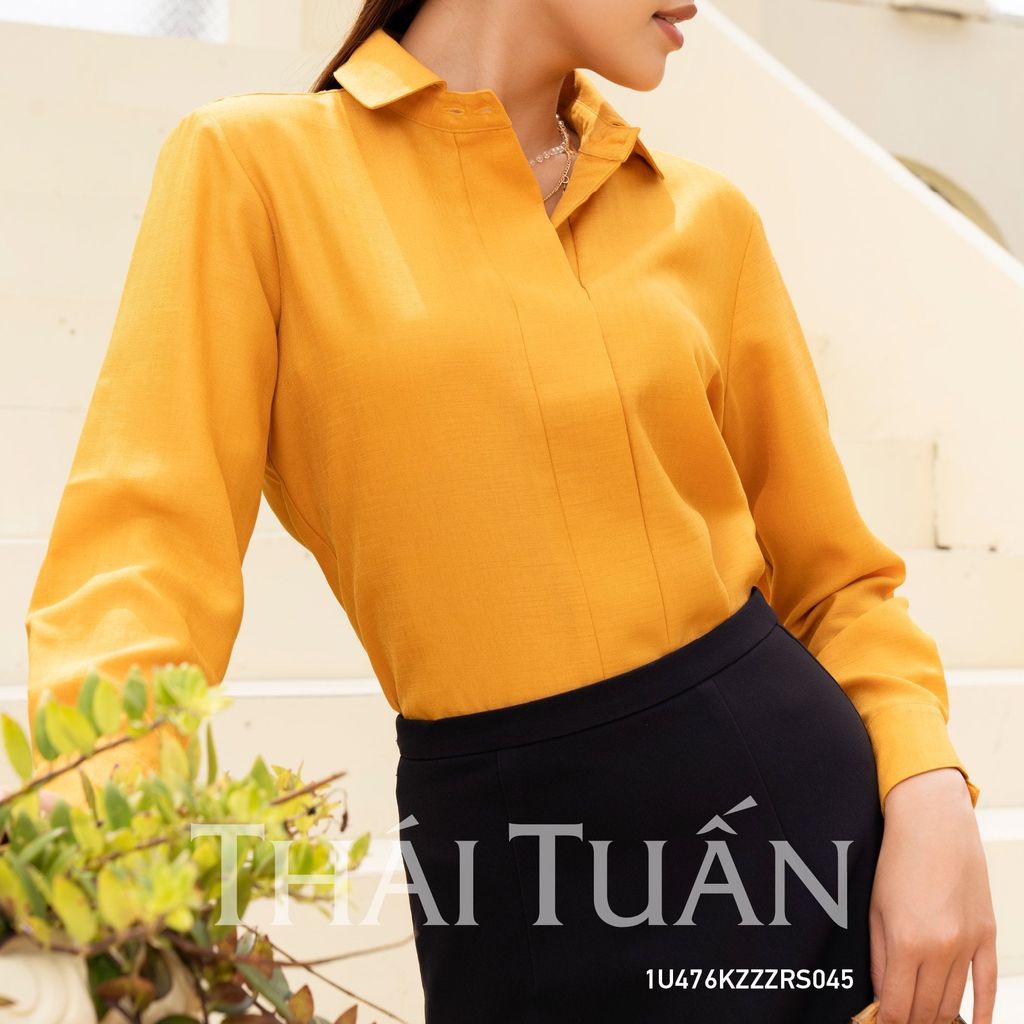  Áo Sơ Mi Nữ THÁI TUẤN Cách Tân Màu Cam 
