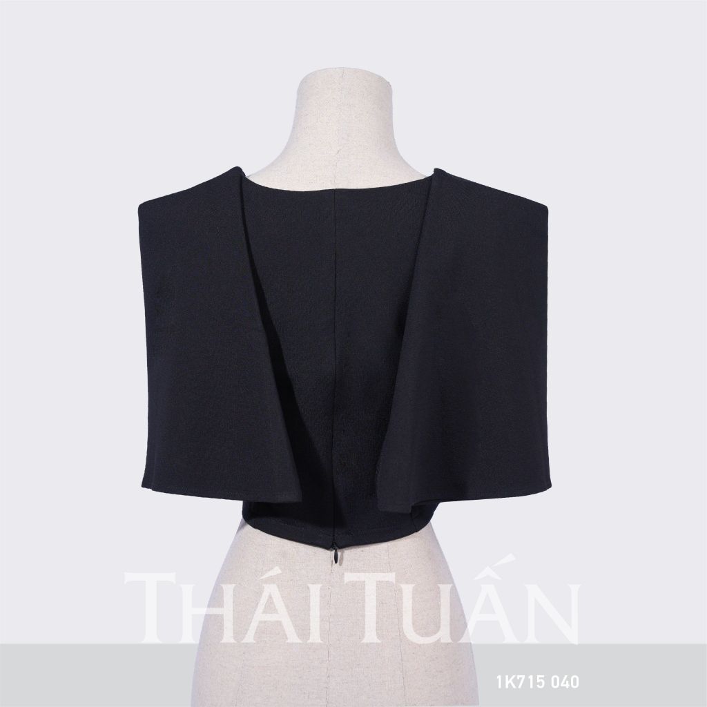  Áo Kiểu Nữ THÁI TUẤN Cổ Cách Tân Màu Đen 