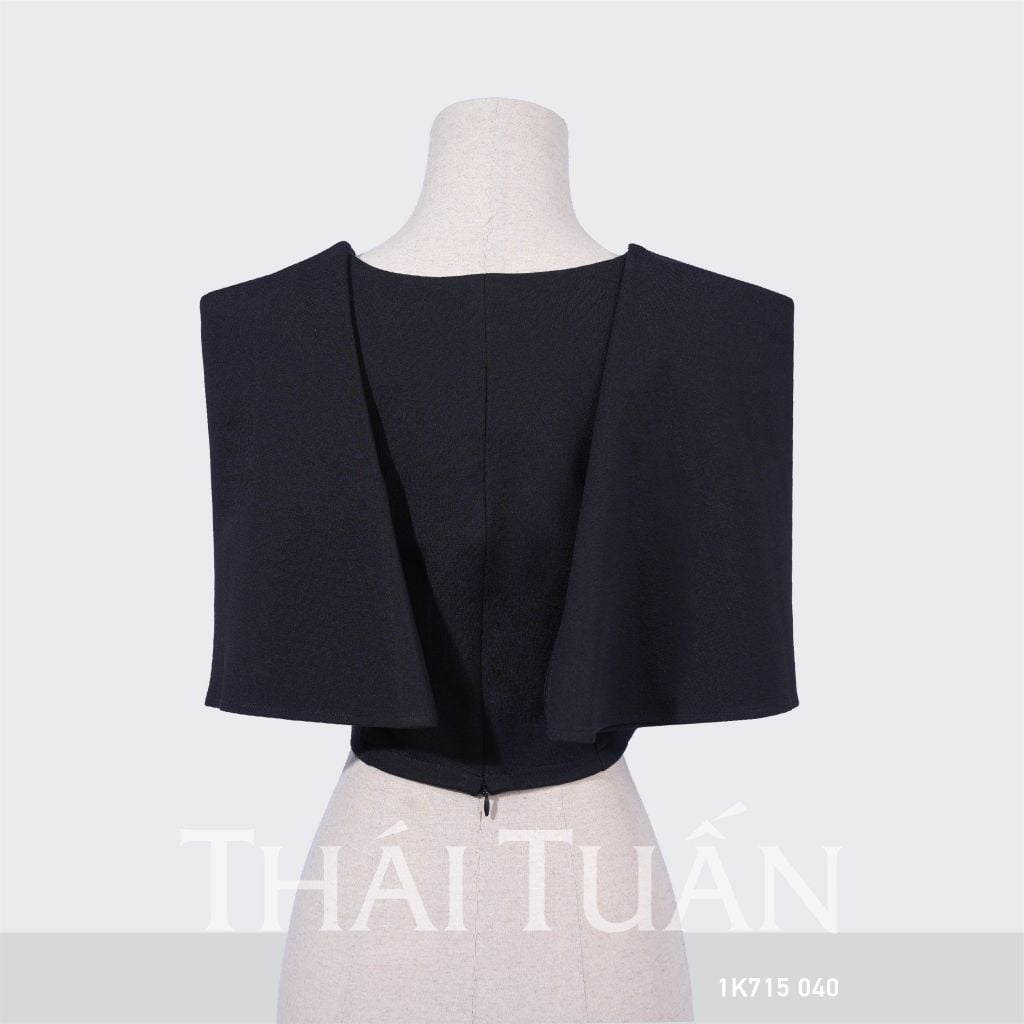  Áo Kiểu Nữ THÁI TUẤN Cổ Cách Tân Màu Đen 