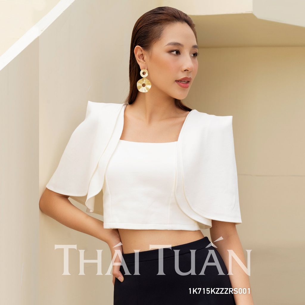  Áo Kiểu Nữ THÁI TUẤN Cổ Cách Tân Màu Trắng 