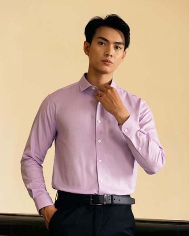  Áo Sơ Mi Nam GENTITI Trơn Tay Dài Màu Hồng - Kiểu Dáng Smart Fit 