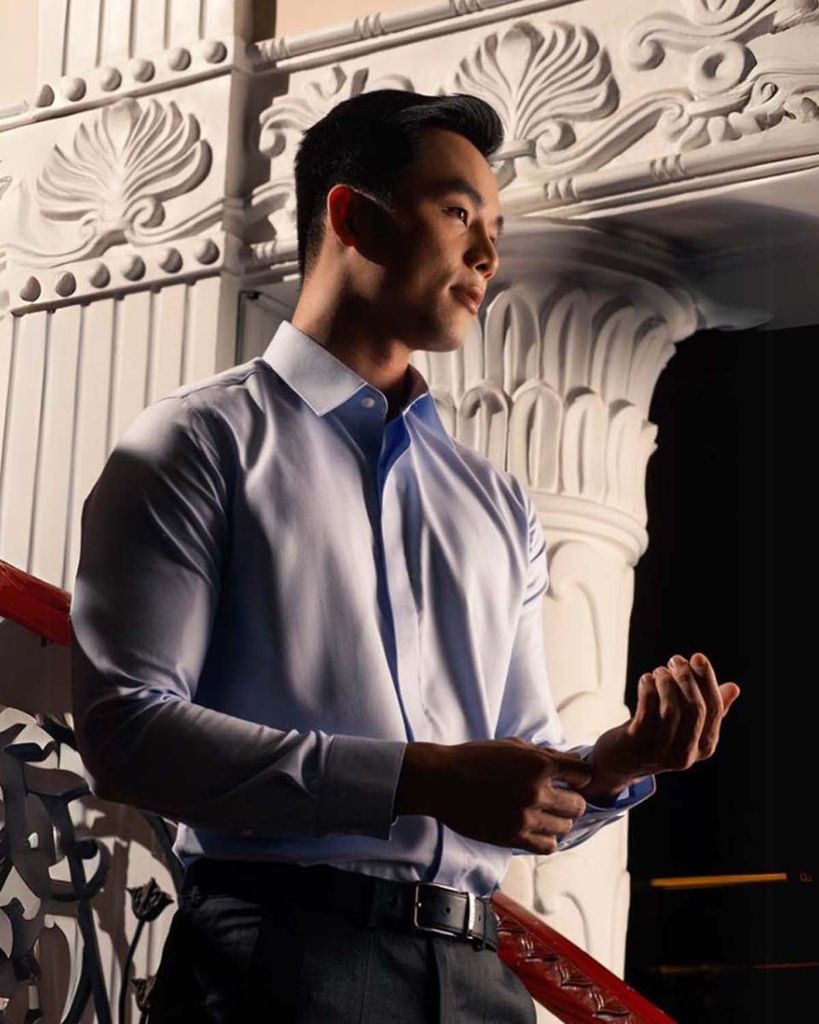  Áo Sơ Mi Nam GENTITI Trơn Tay Dài Màu Xanh - Kiểu Dáng Slim Fit 