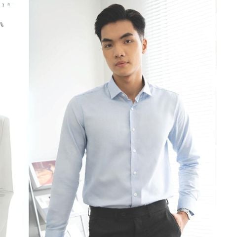  Áo Sơ Mi Nam GENTITI Trơn Tay Dài Màu Xanh - Kiểu Dáng Smart Fit 