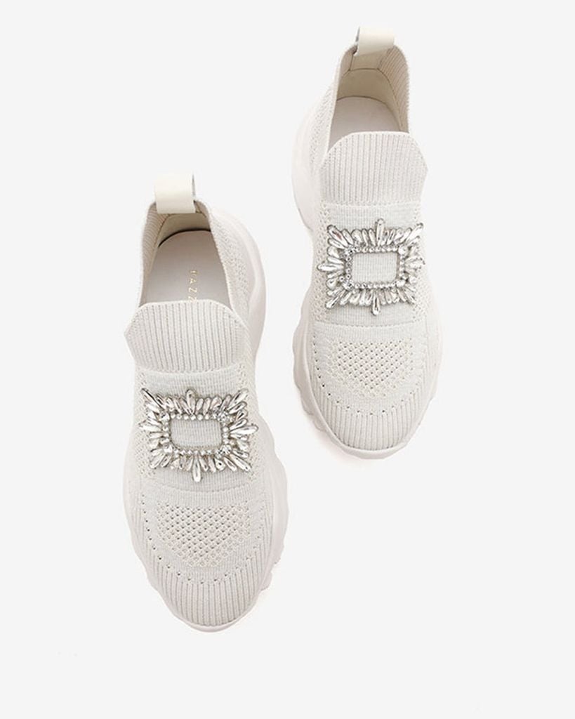  Giày Sneakers Nữ Pazzion Marie Crystal Embellished Flyknit Sneakers 