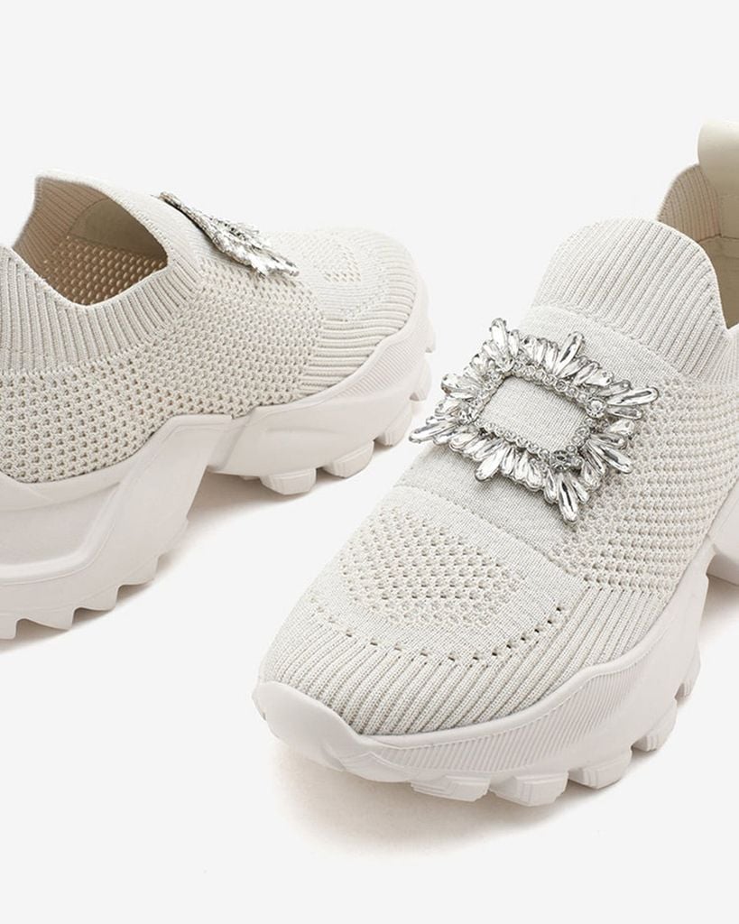 Giày Sneakers Nữ Pazzion Marie Crystal Embellished Flyknit Sneakers 