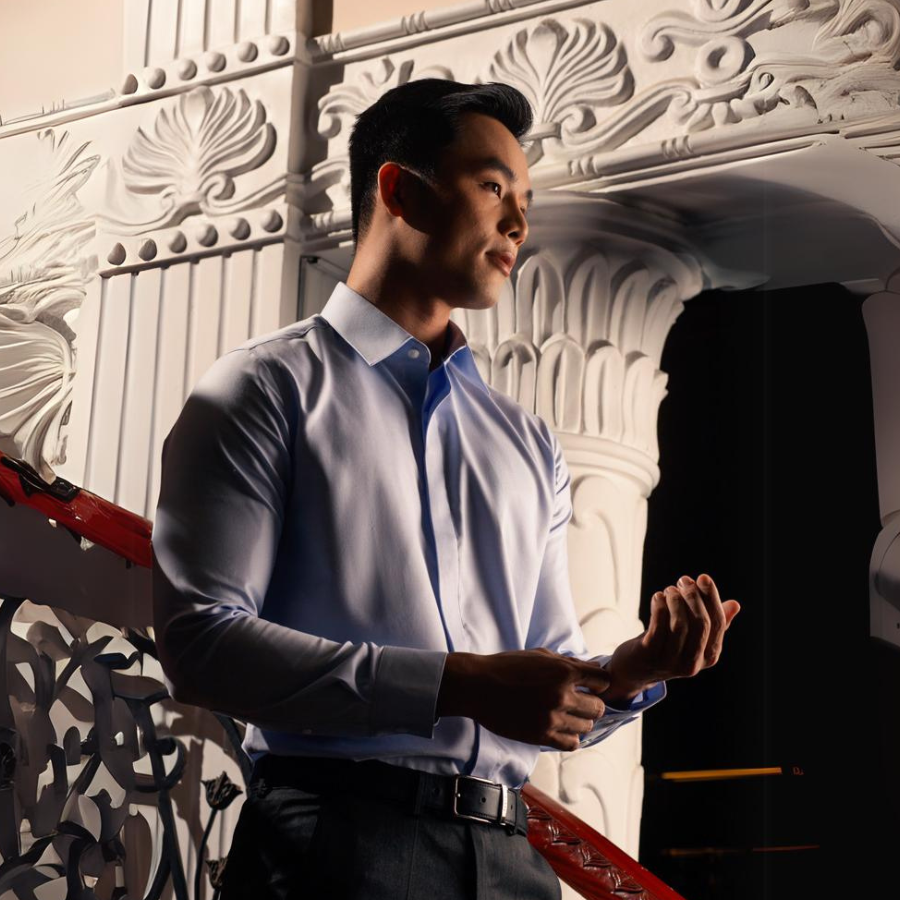  Áo Sơ Mi Nam GENTITI Trơn Tay Dài Màu Xanh - Kiểu Dáng Slim Fit 