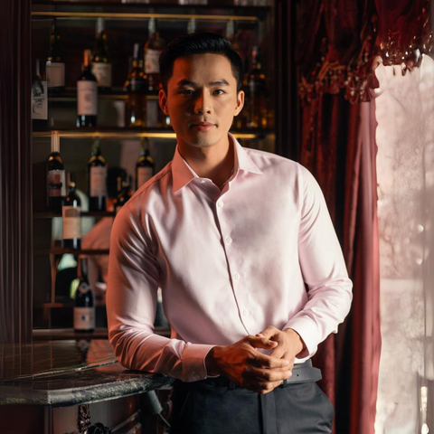  Áo Sơ Mi Nam GENTITI Trơn Tay Dài Màu Hồng Nhạt - Kiểu Dáng Slim Fit 