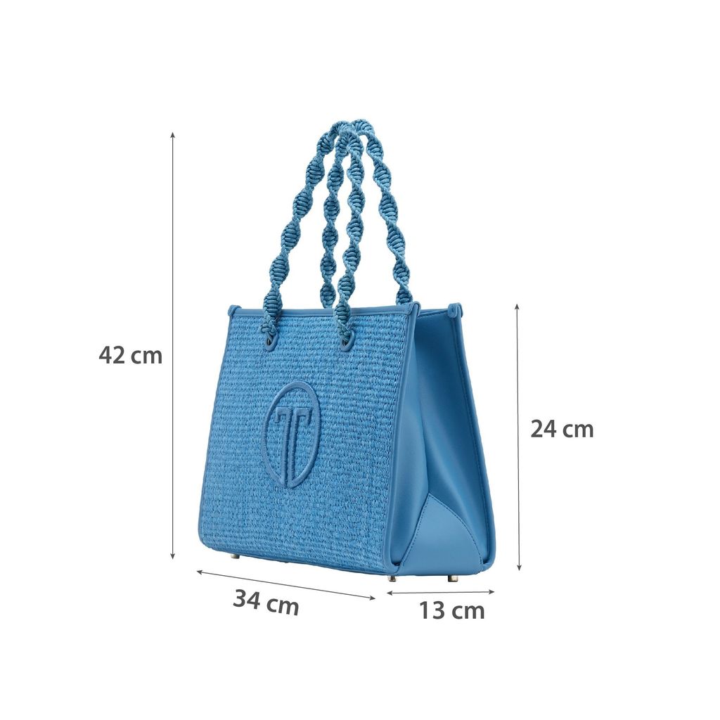  Túi Xách Tay Nữ THÁI TUẤN Thời Trang Thêu Nổi Màu Xanh 