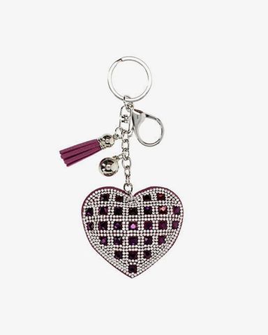  Móc chìa khóa trái tym lấp lánh màu tím Primadonna Collection 