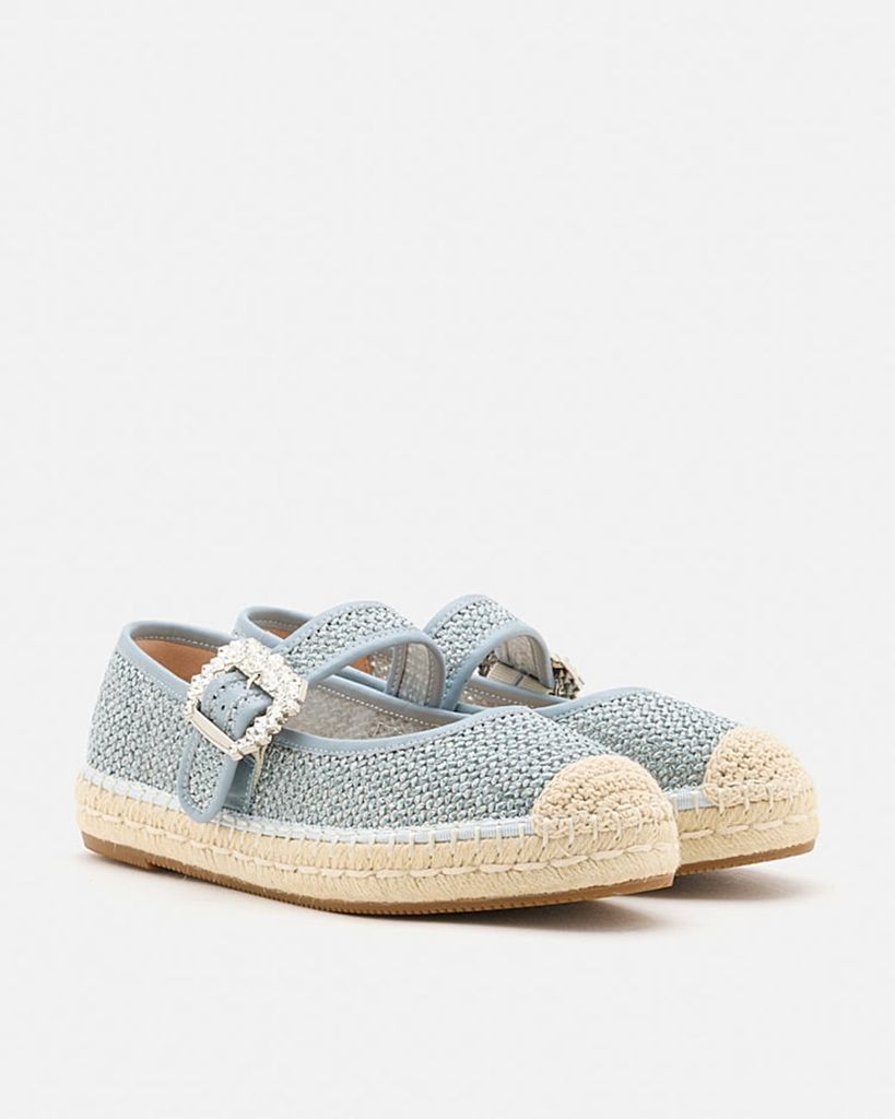  Giày Lười Nữ Pazzion Maple Diamante Buckle Espadrille Flats 