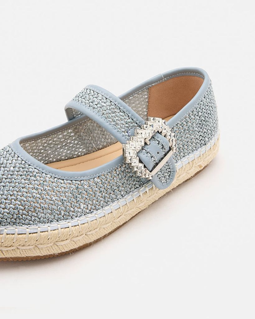  Giày Lười Nữ Pazzion Maple Diamante Buckle Espadrille Flats 
