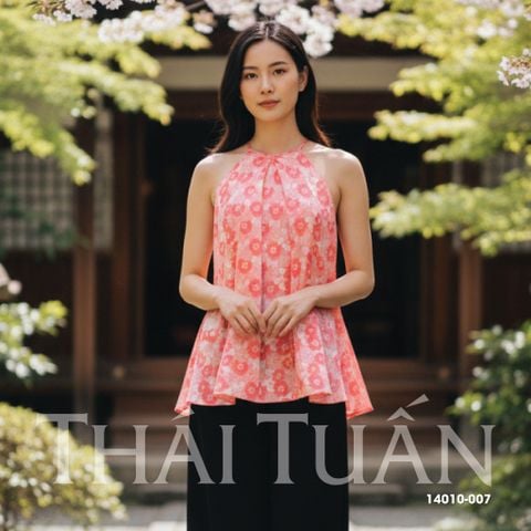 Set Yếm Gấm Hoa Cao Cấp Màu Cam 14010007