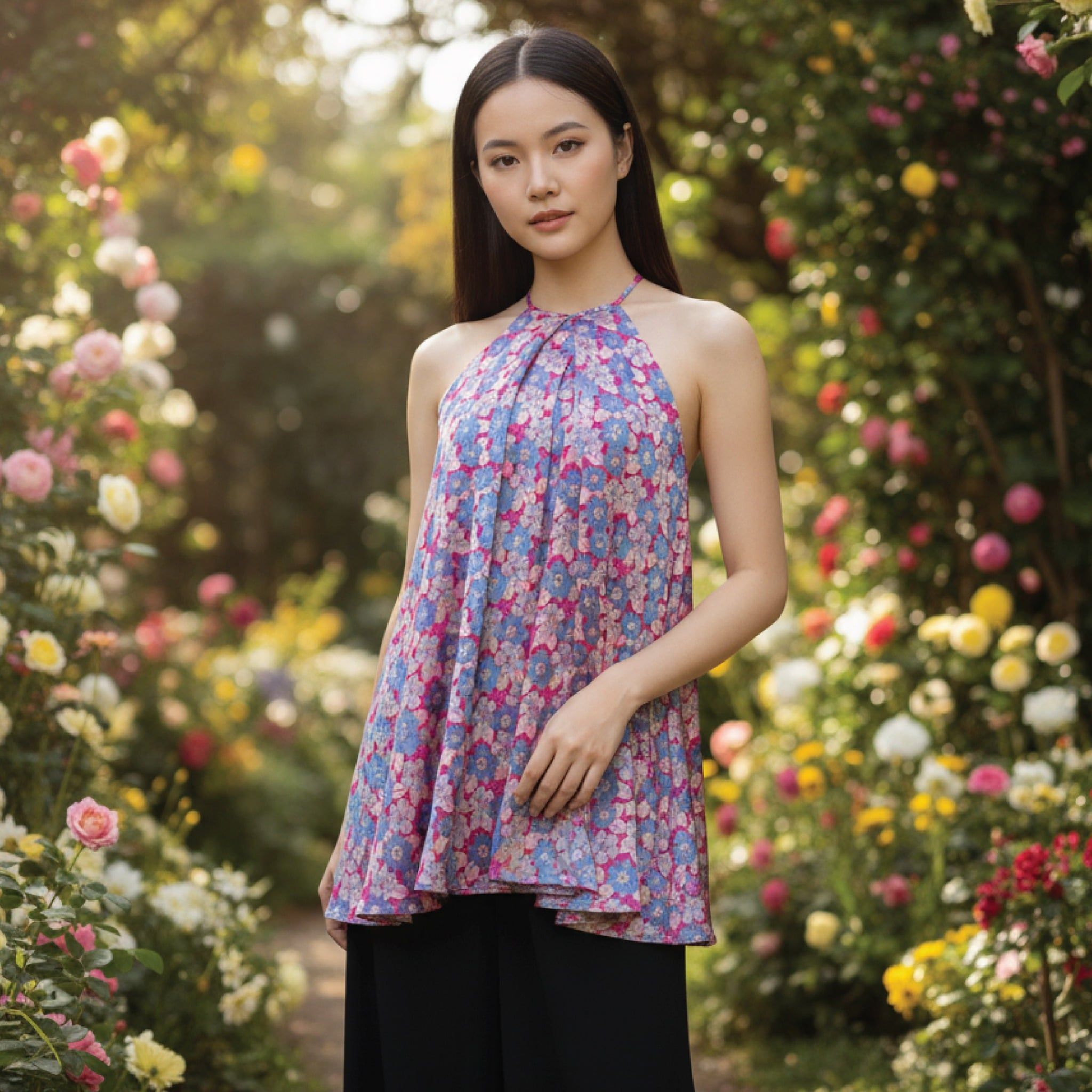 Set Yếm Gấm Hoa Cao Cấp Màu Hồng 14010046