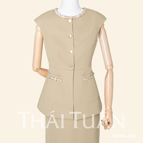 Set Thời Trang Nữ Sang Trọng Cổ Viền Ren Cao Cấp 14014L022