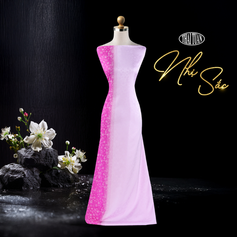 Vải Gấm Hoa Văn Cách Điệu Nhẹ Màu Hồng Tươi 2 Ánh Khổ 1m50 Dài 3m DFTL002026