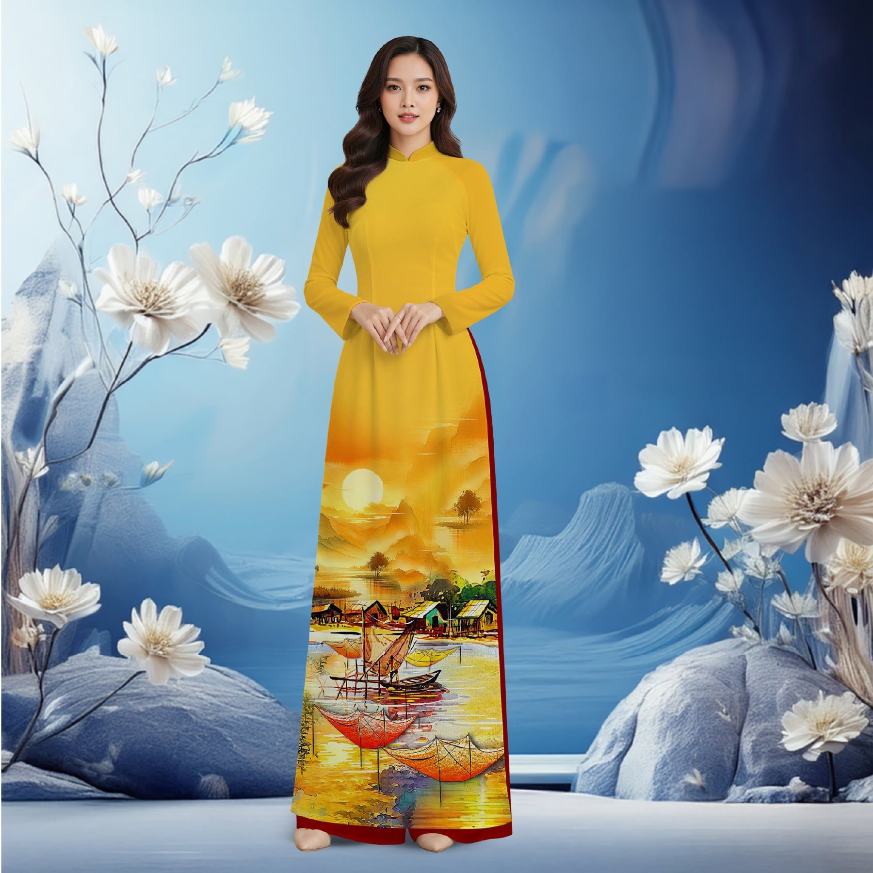 Vải In Sắc Phương Nam Hoa Lá Đặc Biệt Phong Cảnh Kháng Khuẩn 1m5 x 2m3 ASBR533302LUT