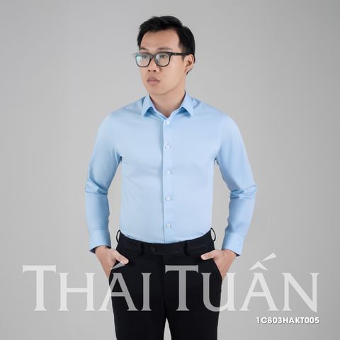 Áo sơ mi nam dài tay xanh không túi GENTITI By Thái Tuấn - 1C803HAKT005