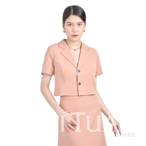 Áo Vest Nữ Tay Lửng Ngắn Nâu Sữa Thanh Lịch (Nhiều Size) 1E110023