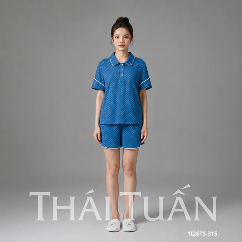 Bộ Ngắn Nữ Chấm Bi Mặc Nhà 1I26T315