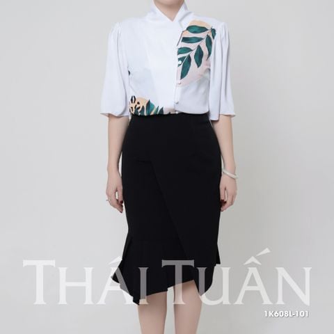 Áo Kiểu Nữ Cổ Tim Bút Bọc Tay Lỡ 1K608L101