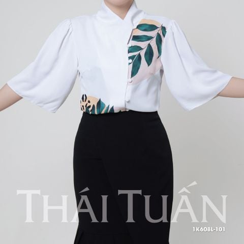 Áo Kiểu Nữ Cổ Tim Bút Bọc Tay Lỡ 1K608L101