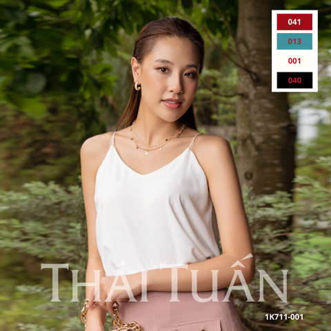 Áo Kiểu Nữ Hai Dây Màu Trắng 1K711001