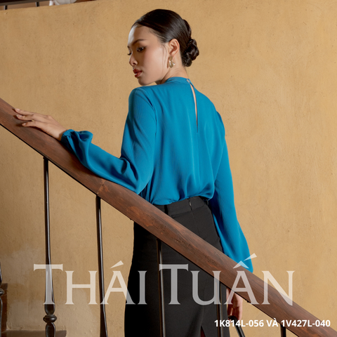 Áo Kiểu Nữ Thời Trang Màu Xanh 1K814L056