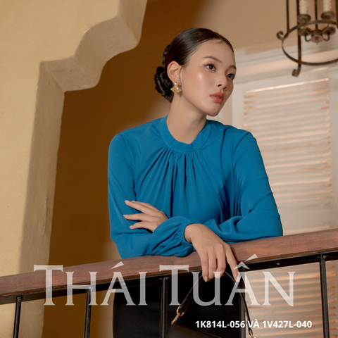 Áo Kiểu Nữ Thời Trang Màu Xanh 1K814L056