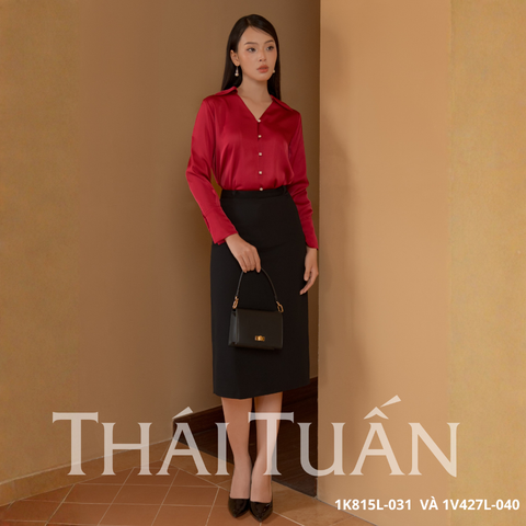 Áo Sơ Mi Nữ Thời Trang Màu Đỏ 1K815L031