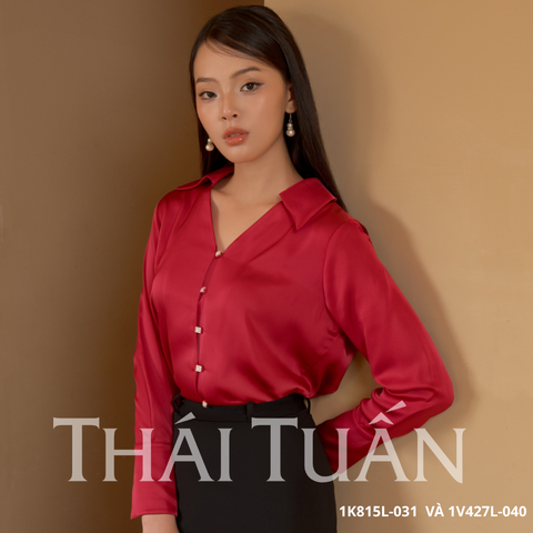 Áo Sơ Mi Nữ Thời Trang Màu Đỏ 1K815L031