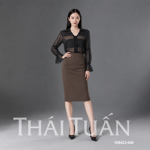 Áo Kiểu Nữ Chất Liệu Voan Thời Trang Màu Đen 1K8422040
