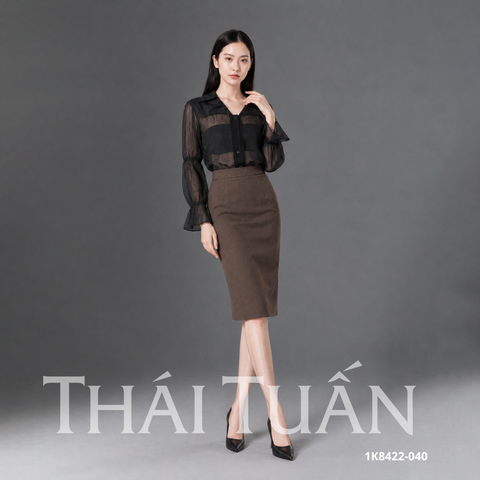 Áo Kiểu Nữ Chất Liệu Voan Thời Trang Màu Đen 1K8422040