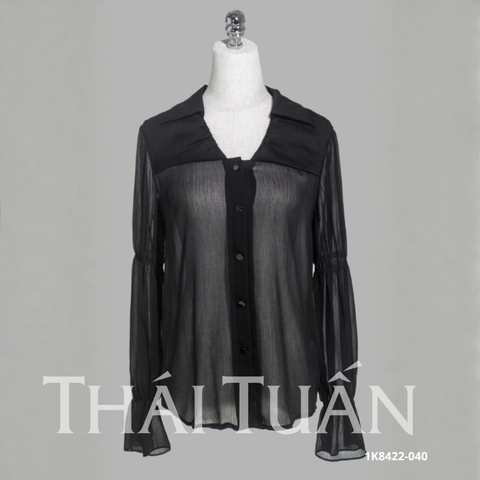 Áo Kiểu Nữ Chất Liệu Voan Thời Trang Màu Đen 1K8422040