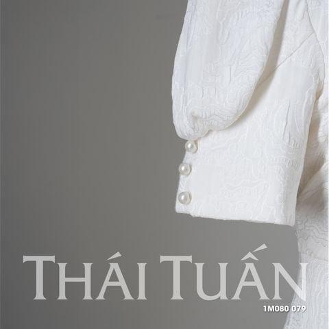 1M080079 Đầm Nữ Gấm Ngọc Tuyết Dáng Chữ A Màu Trắng