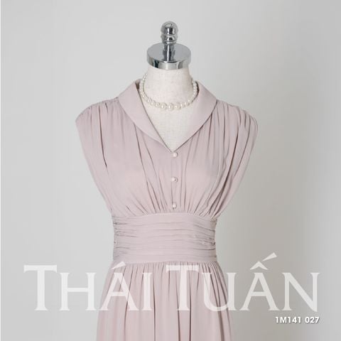 Nữ Thời Trang Công Sở Dáng Xòe Màu Nude Sang Trọng 1M141027 Đầm